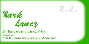 mark lancz business card