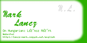 mark lancz business card